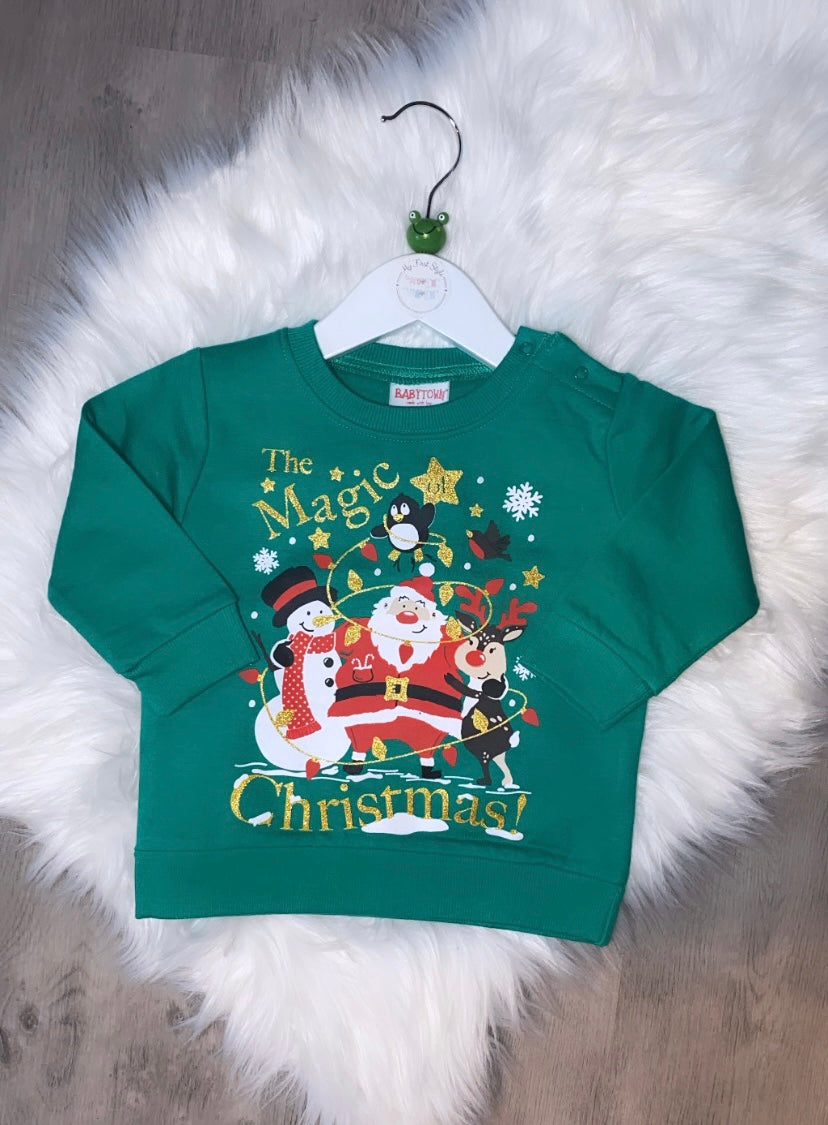 Green Christmas jumper