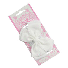 Load image into Gallery viewer, White glitter bow headband
