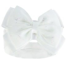 Load image into Gallery viewer, White glitter bow headband
