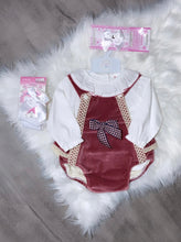 Load image into Gallery viewer, Burgundy romper set
