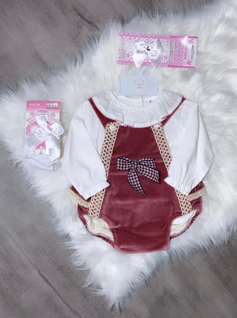 Burgundy romper set