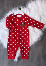 Load image into Gallery viewer, Spotted reindeer romper
