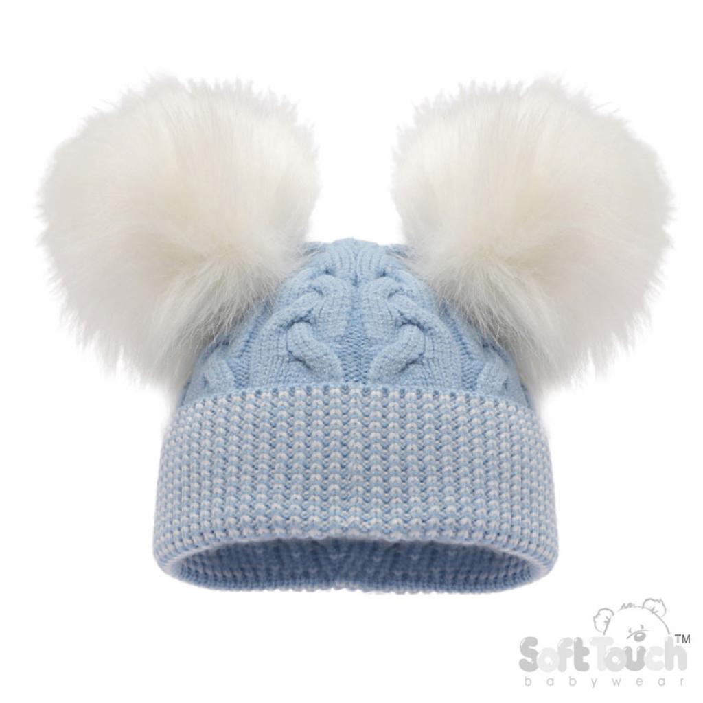 Blue double Pom hat