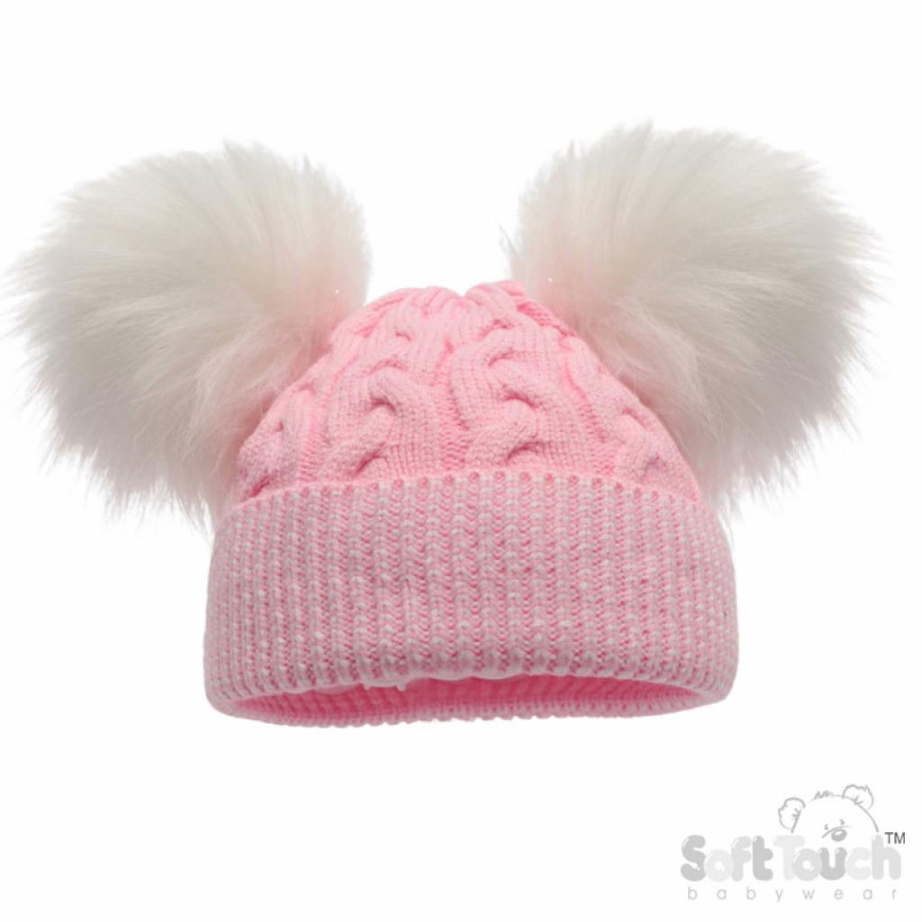 Double Pom pink hat