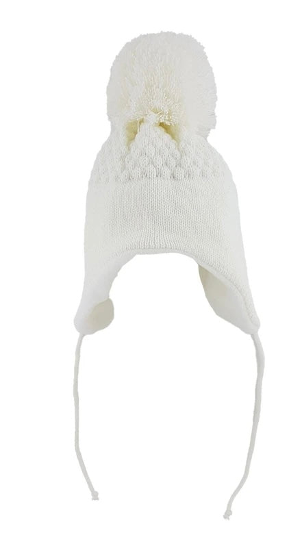 White knitted winter hat