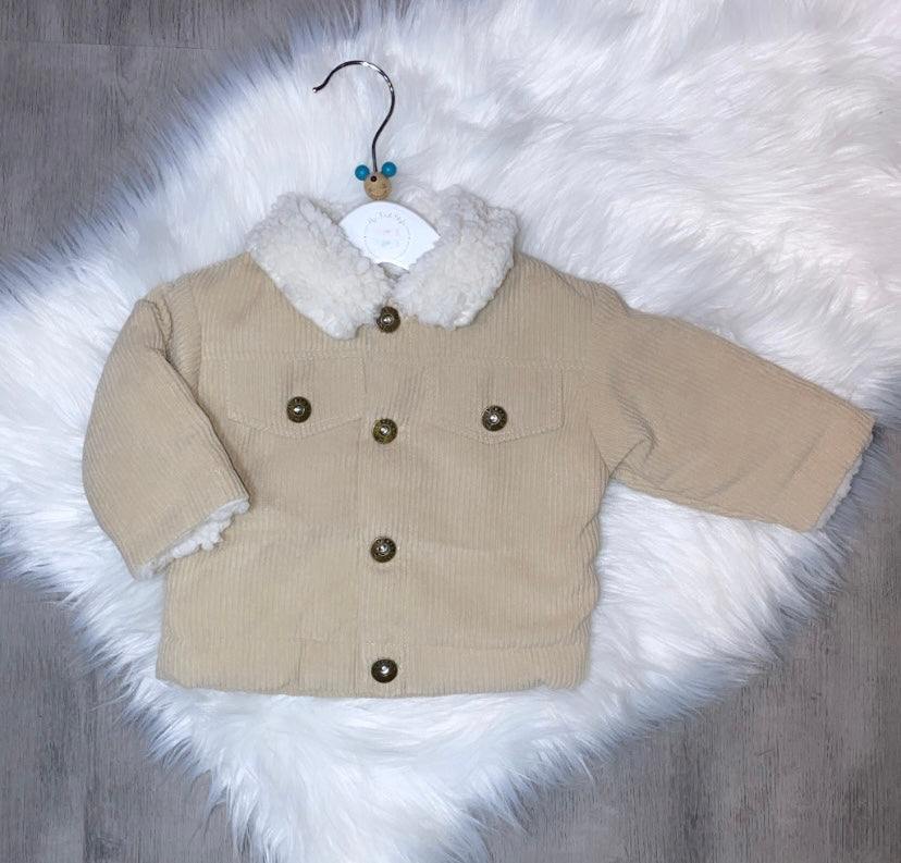 Beige fluffy cord Jacket