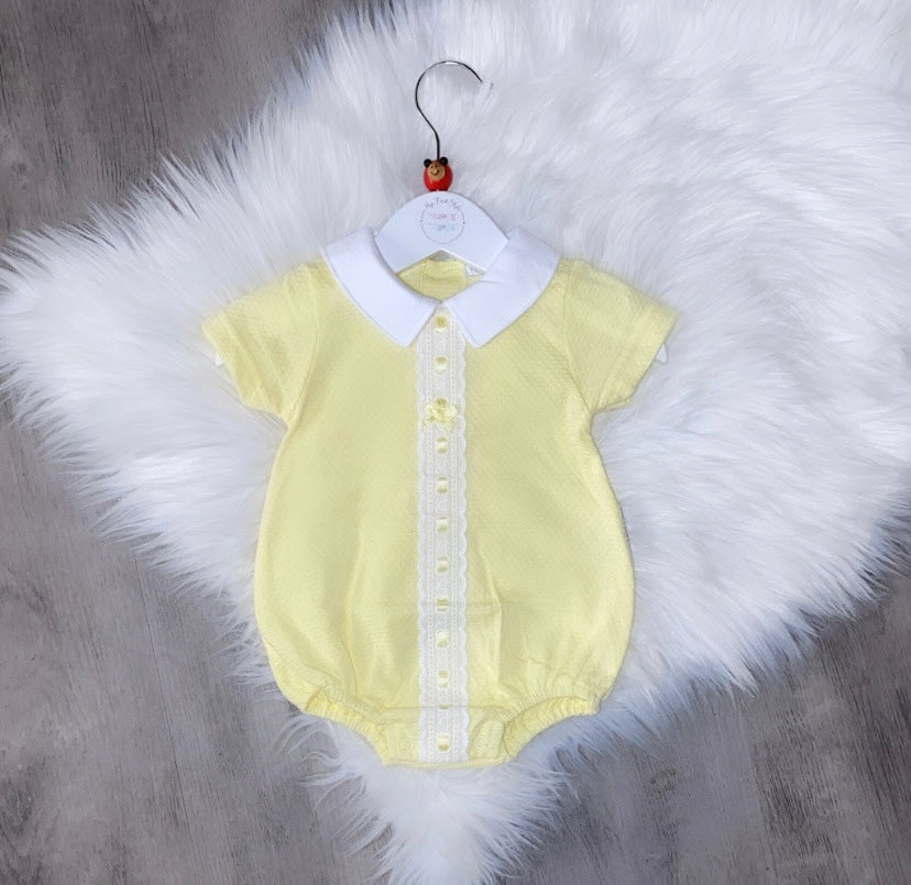 Lemon lace romper